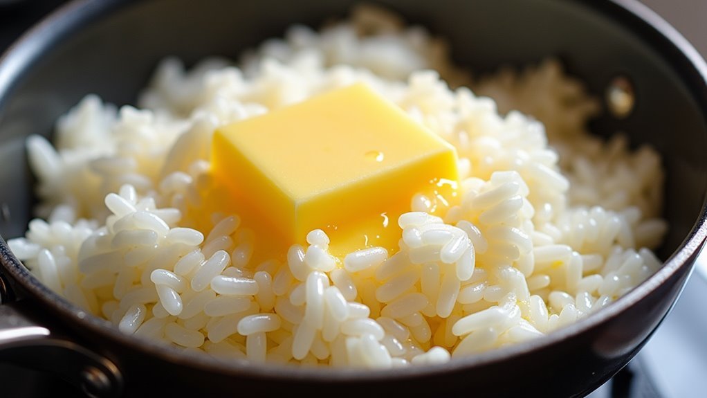 coat rice using butter