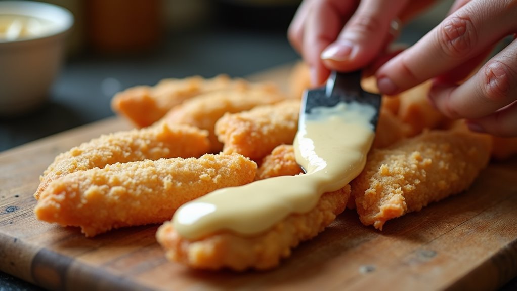 coat tenders using mayonnaise
