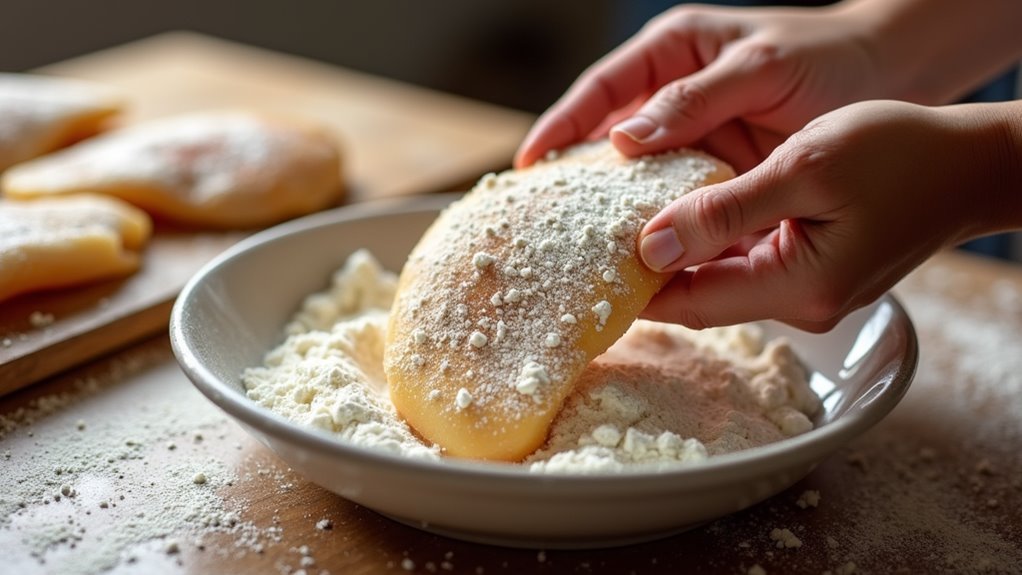 coat with seasoned flour