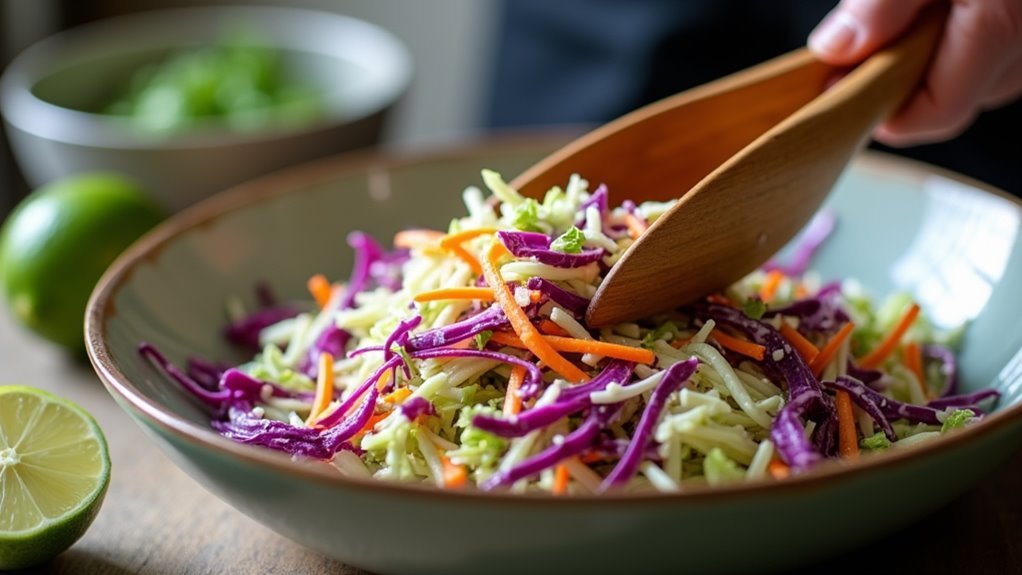 coleslaw mixed with lime