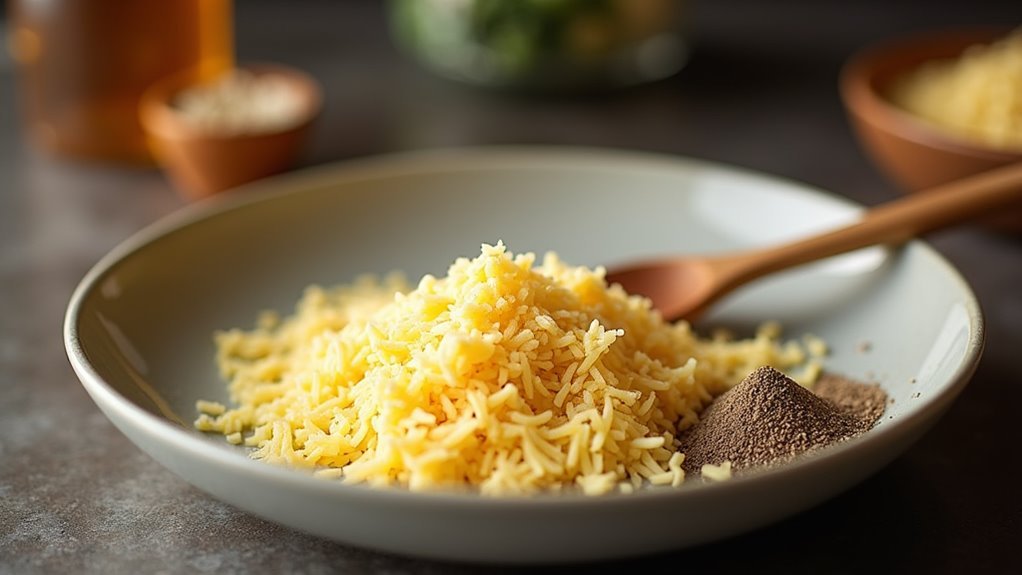 combine cheese and spices