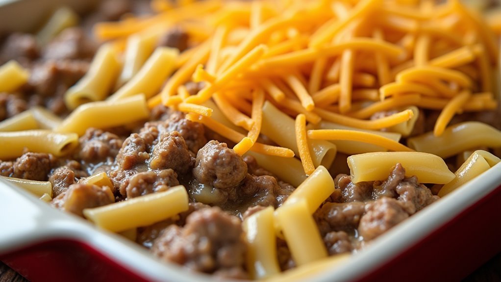 combine ingredients in dish