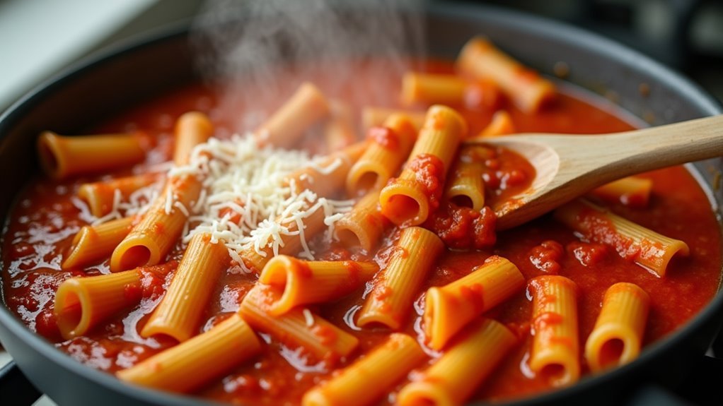 combine ingredients with sauce