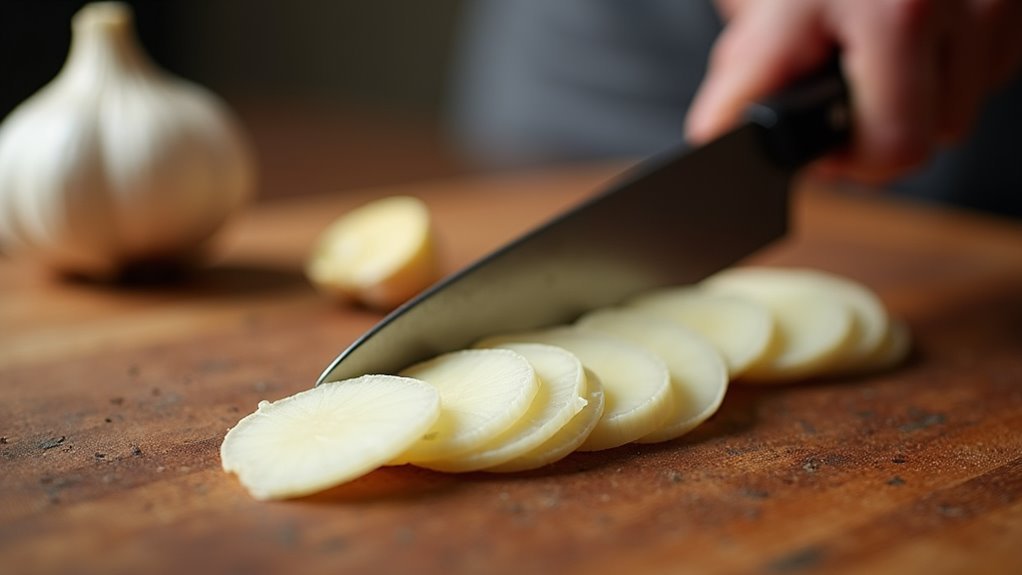 combine pasta and garlic