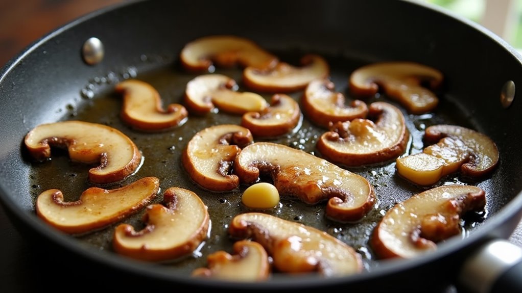 combine pasta and mushrooms