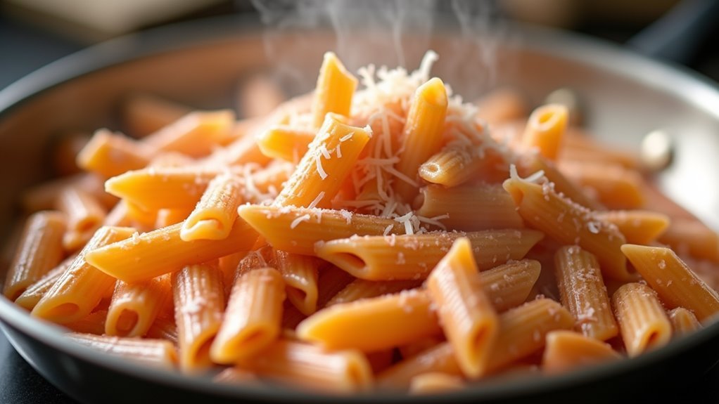 combine pasta and sauce