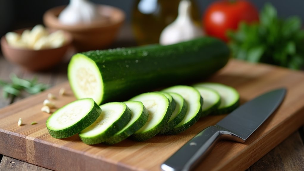 combine pasta and zucchini