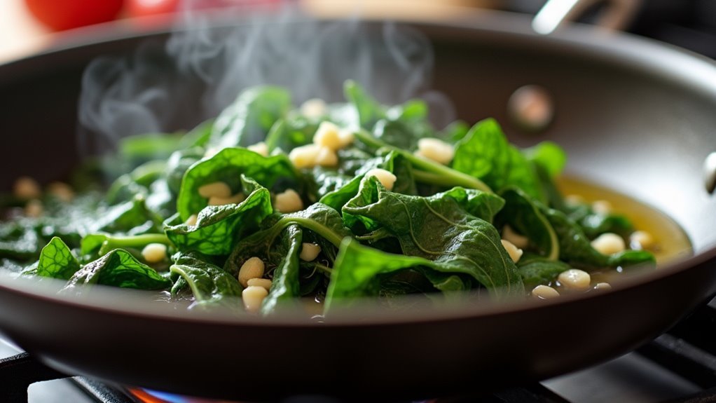 combine pasta with chard