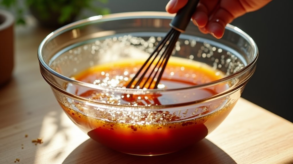 combine sauce ingredients thoroughly