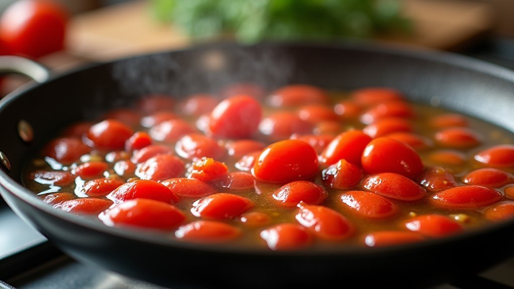 combine spices with tomatoes