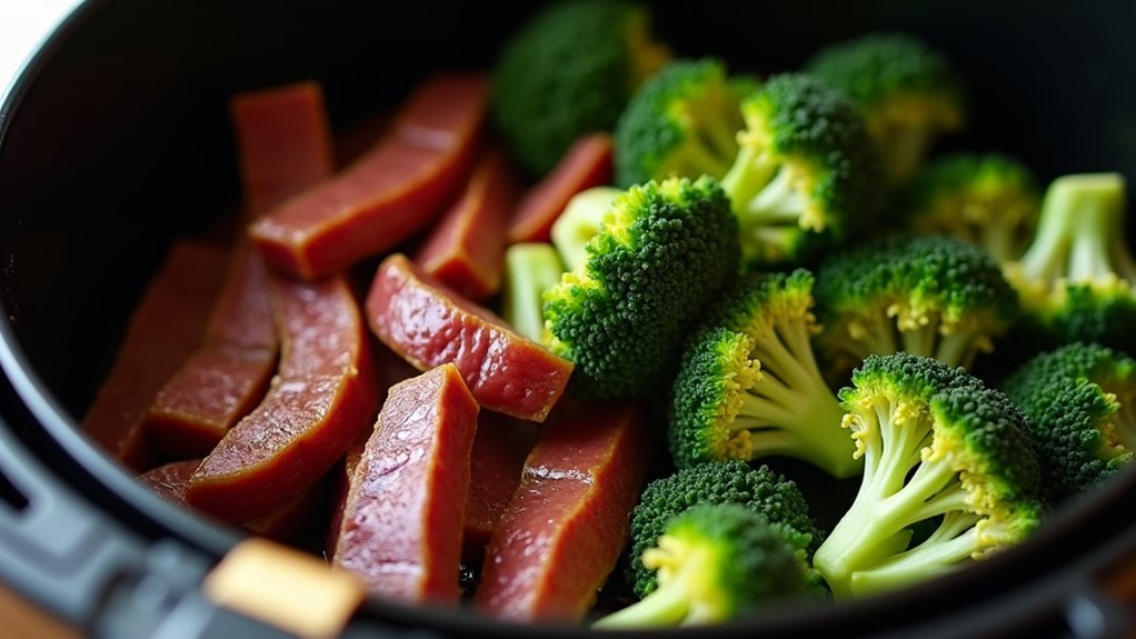 cook beef for four minutes