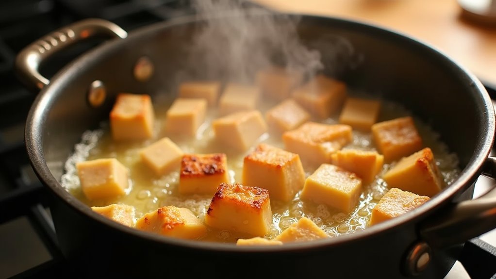 cook fettuccine in sauce