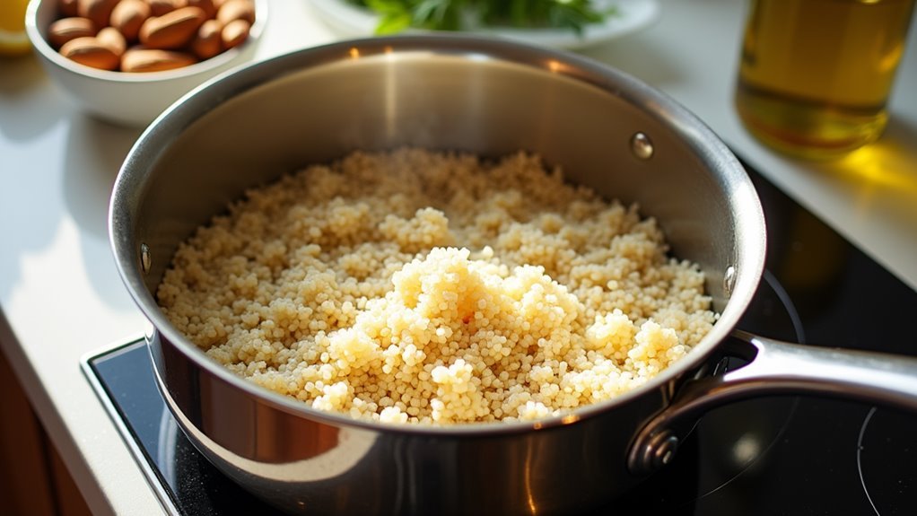 cook fluffy quinoa thoroughly