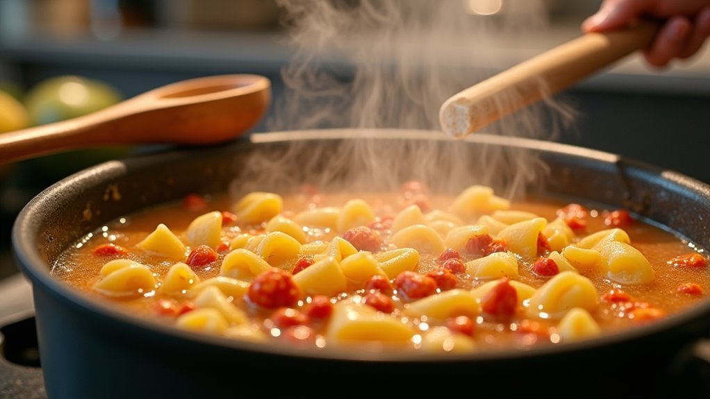 cook pasta and lentils