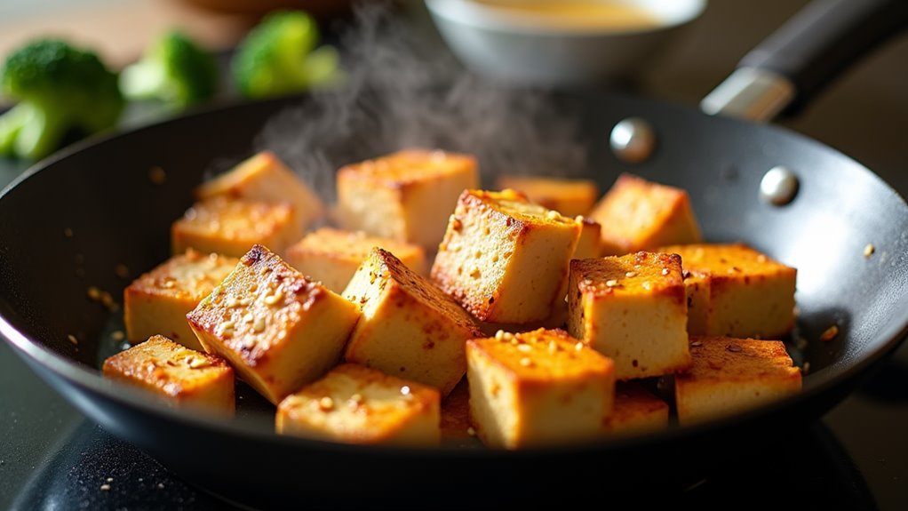 cook tofu until golden
