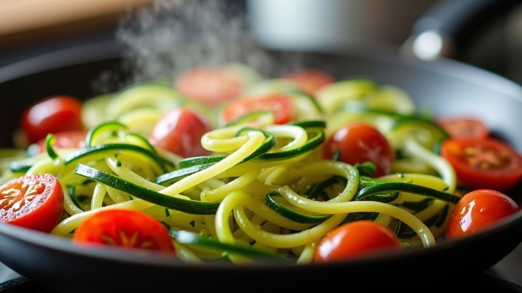 cook zucchini noodles briefly