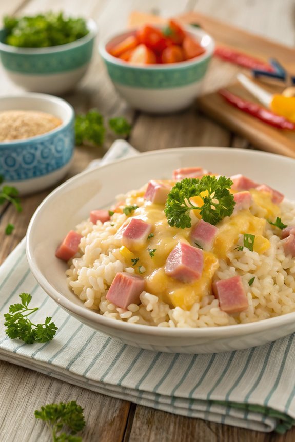 creamy ham and rice