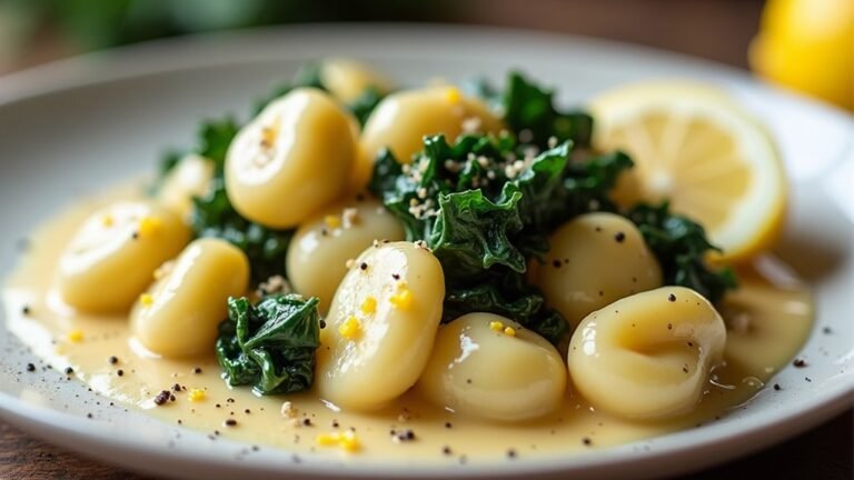 creamy lemon kale gnocchi