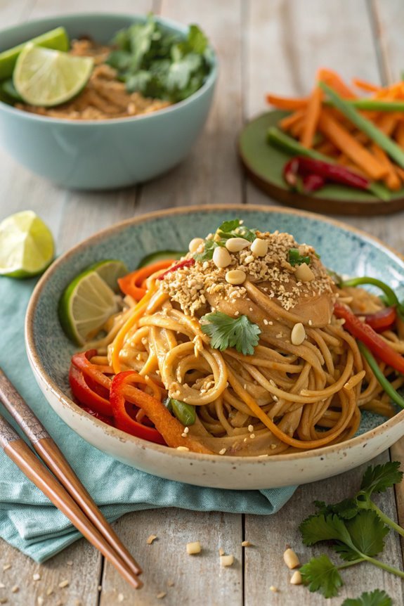 creamy peanut noodle dish