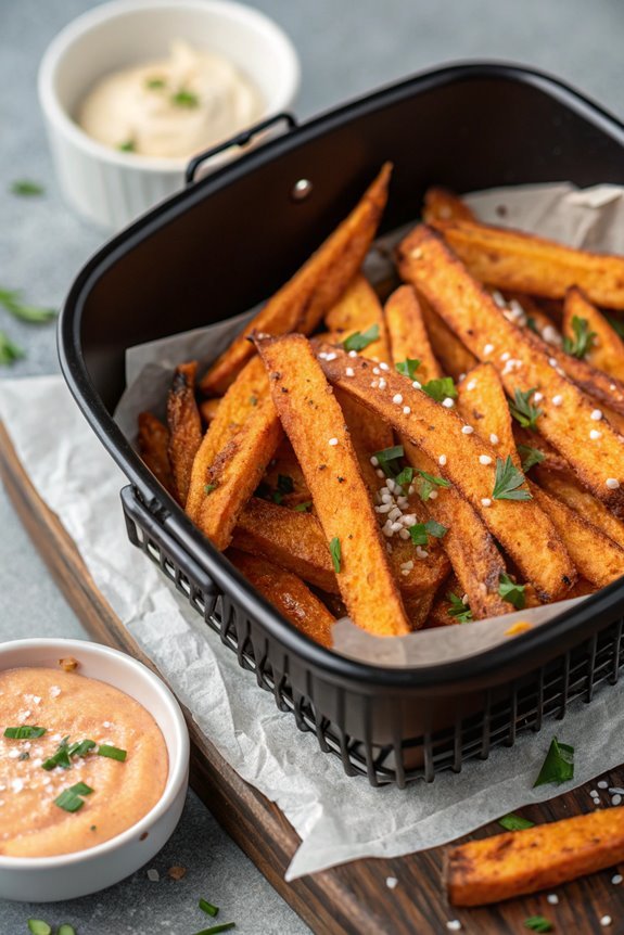 crispy air fryer sweet potatoes