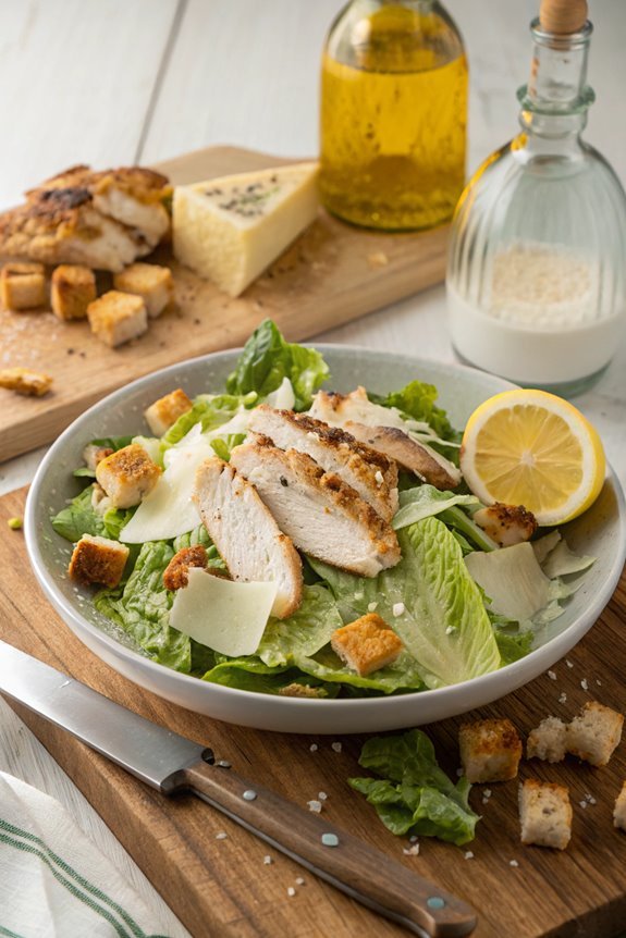 crispy romaine with chicken
