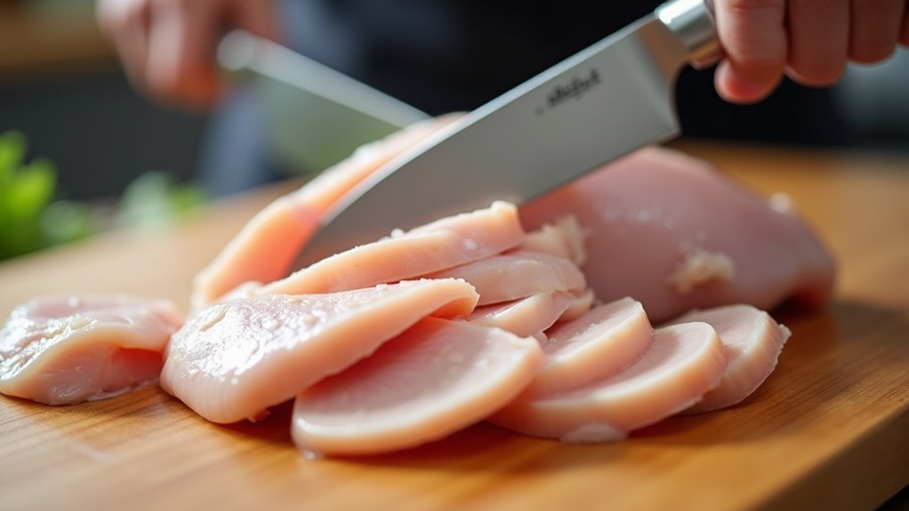 cut chicken into pieces