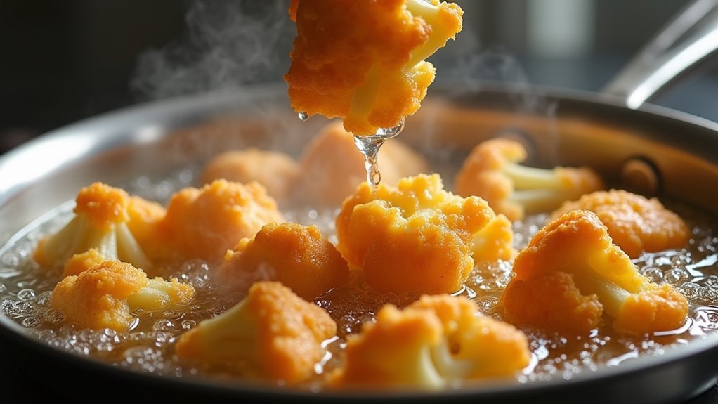 deep fry cauliflower florets
