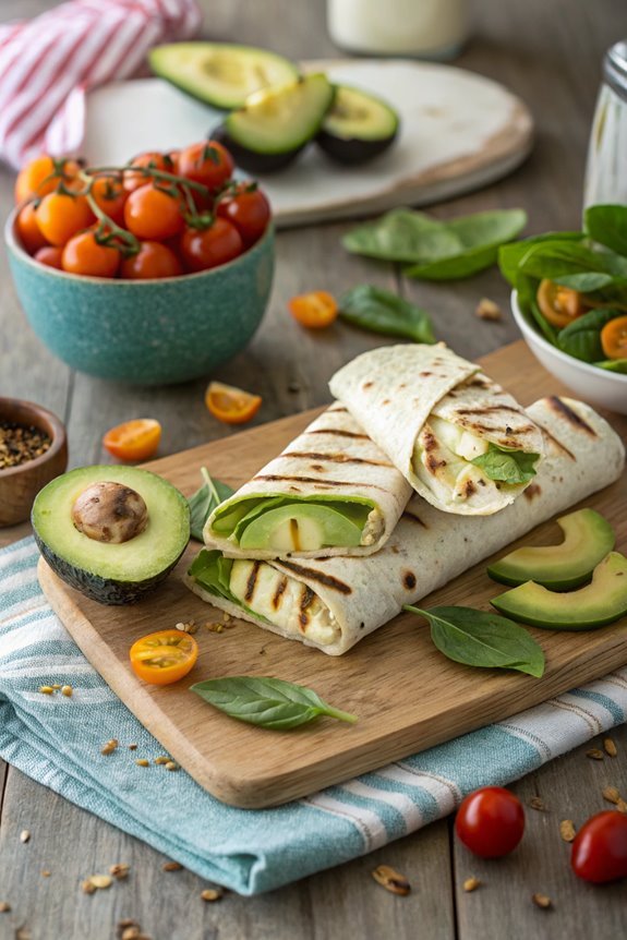 delicious avocado halloumi wraps