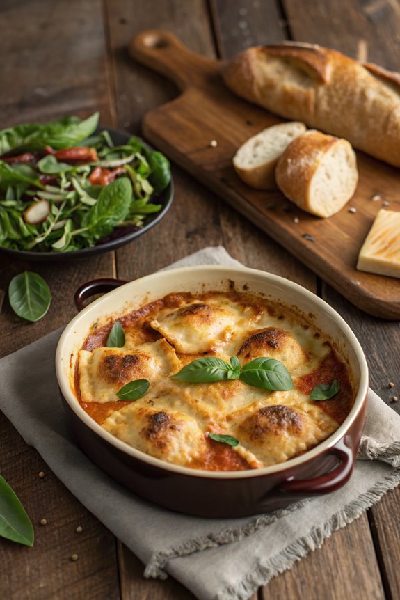 delicious baked cheese ravioli