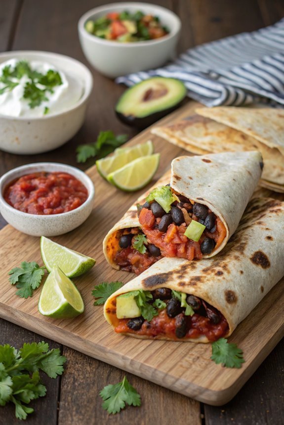 delicious black bean burritos