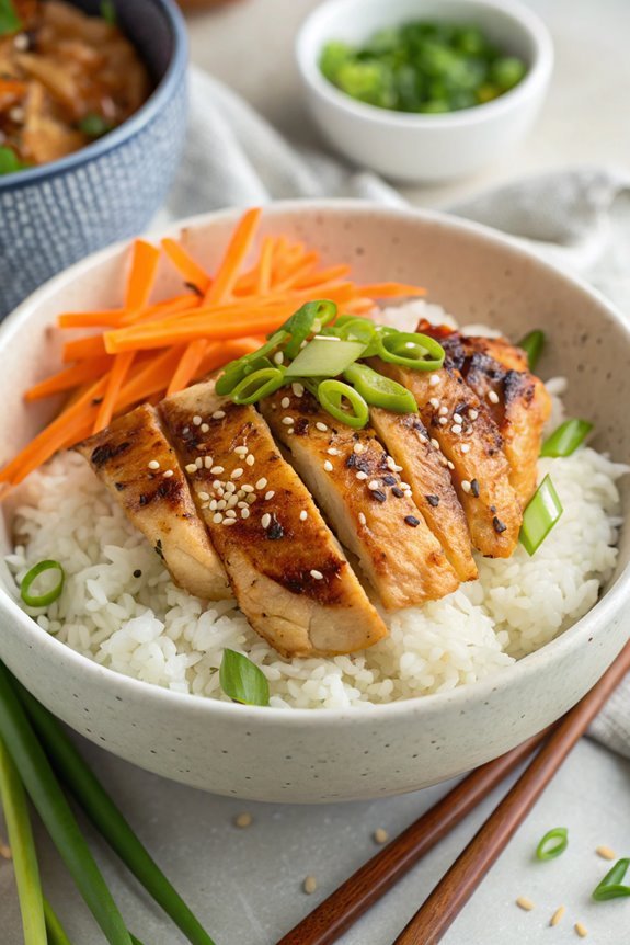 delicious chicken rice bowl