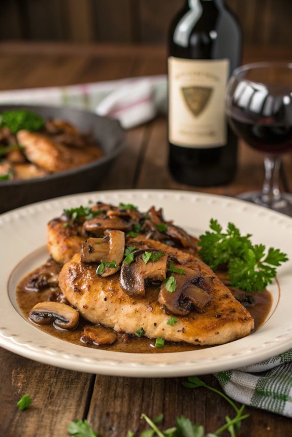 delicious chicken with wine