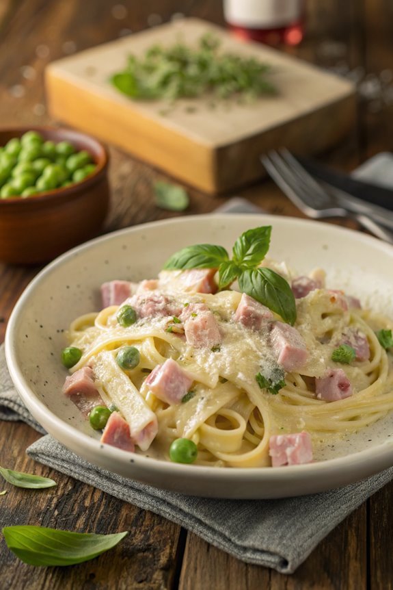 delicious creamy ham pasta