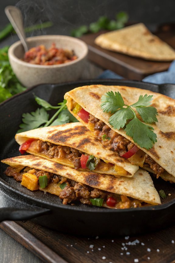 delicious ground beef quesadillas