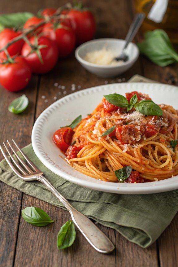delicious tomato pasta dish