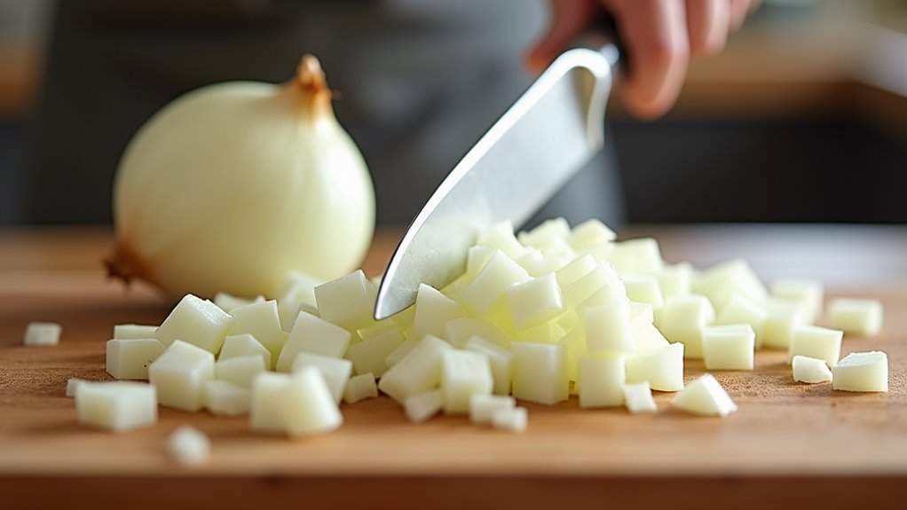 dice onion for base