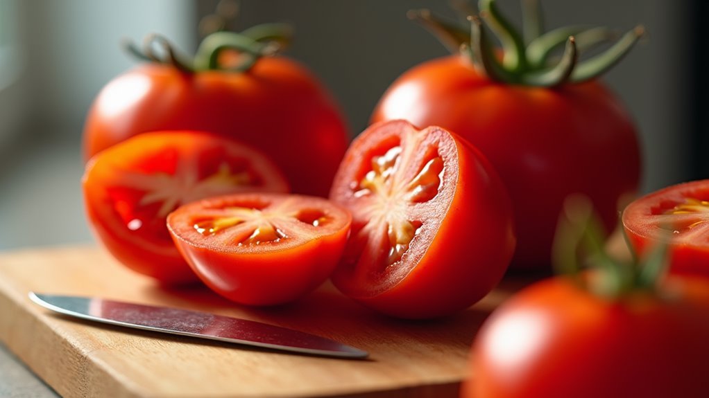 dice ripe tomatoes carefully