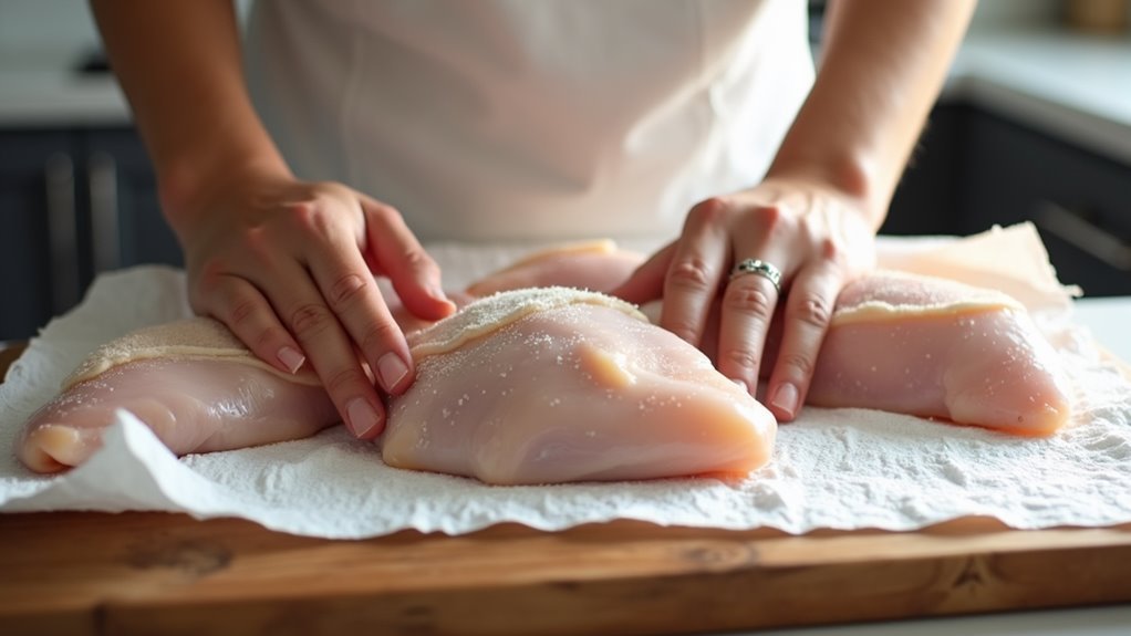 dry chicken using towels