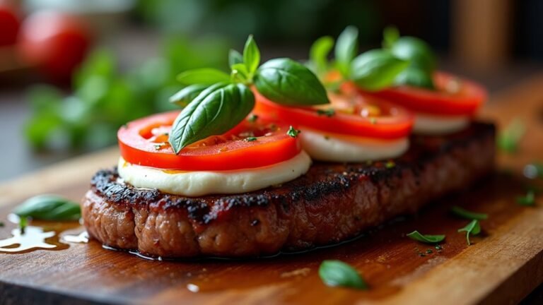 elegant caprese steak dinner