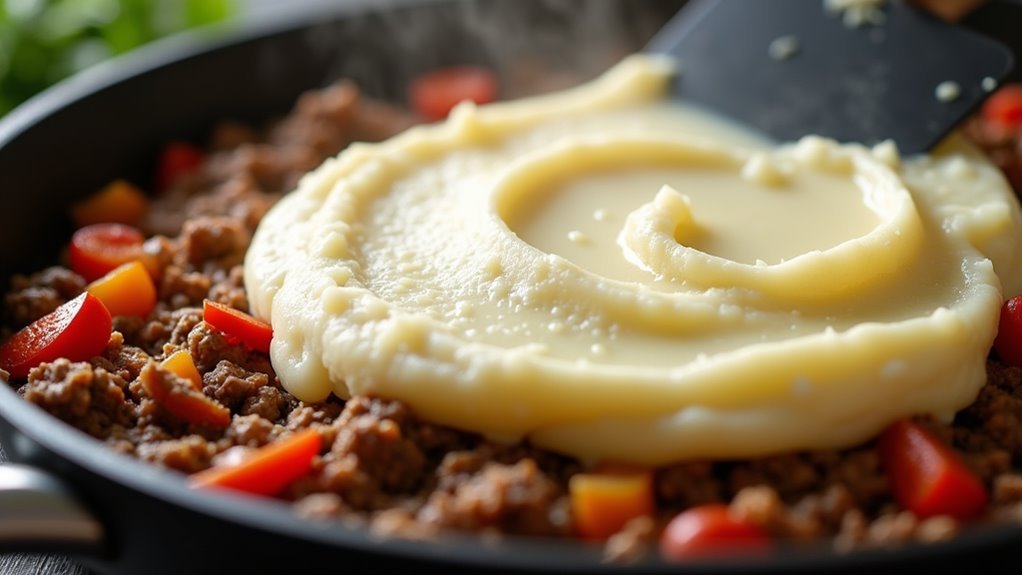 evenly spread mashed potatoes