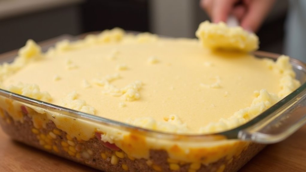 evenly spread mashed potatoes