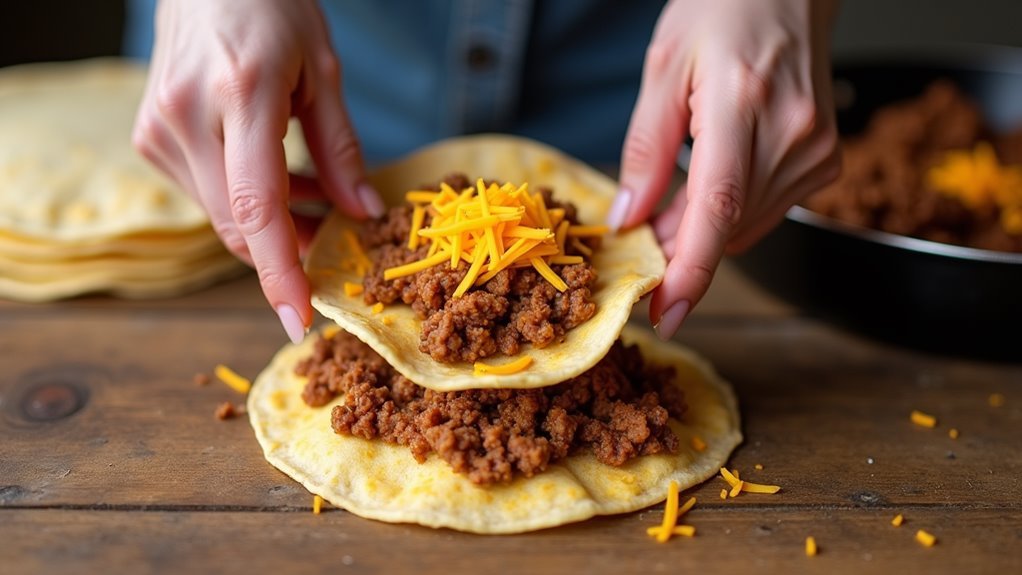 fill tortillas with beef