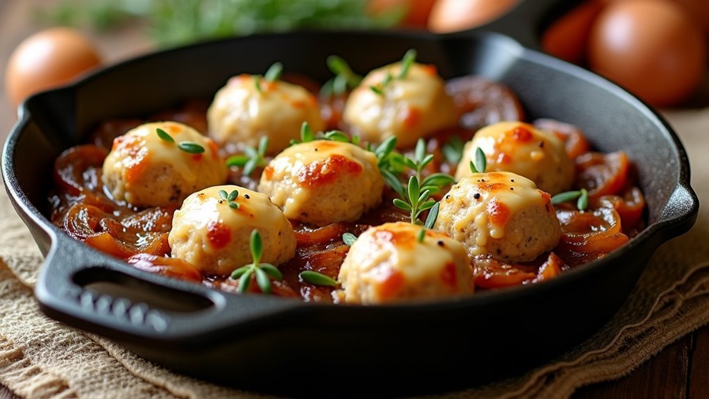 flavorful french onion meatballs