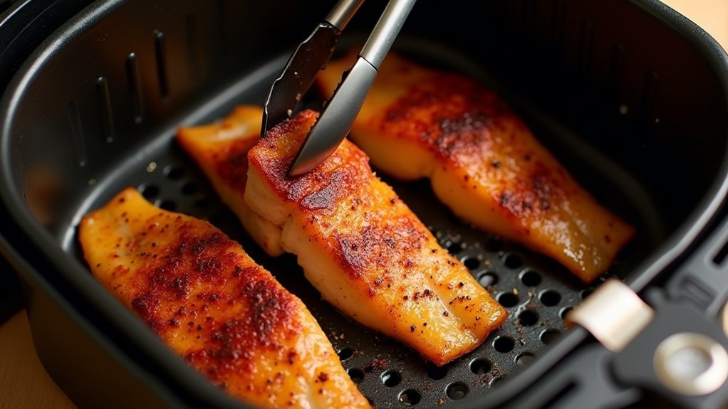 flip fillets midway cooking