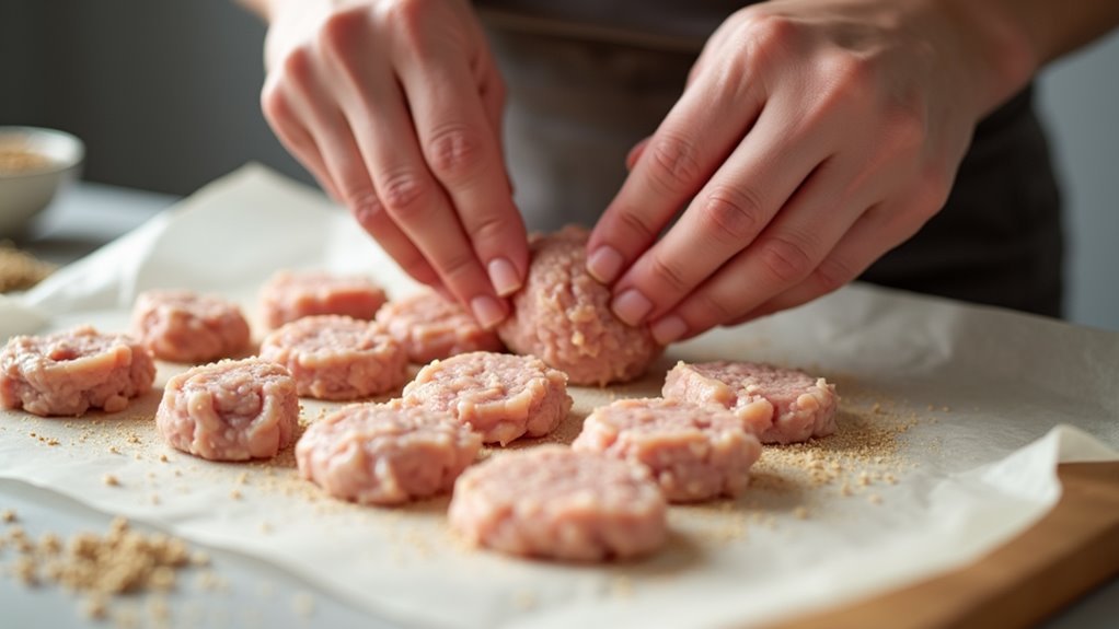 form twelve small patties