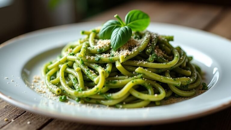 fresh spinach pesto pasta