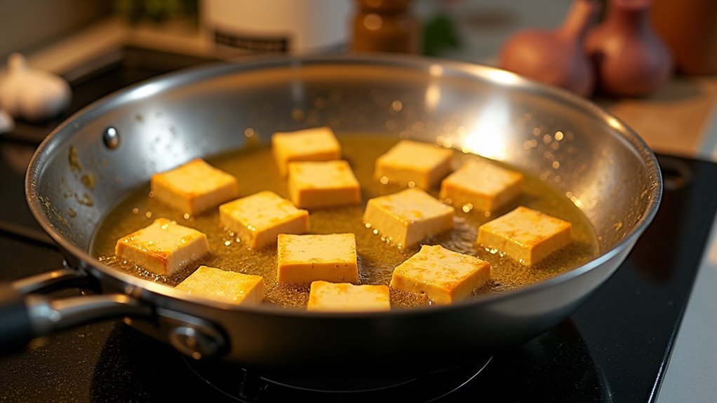 fry paneer until golden