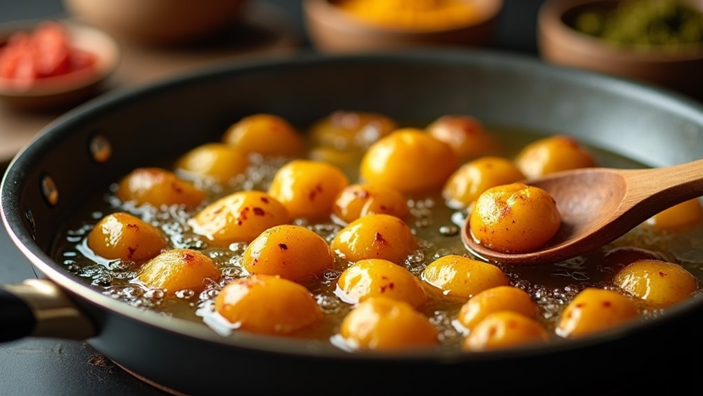 fry potatoes until golden