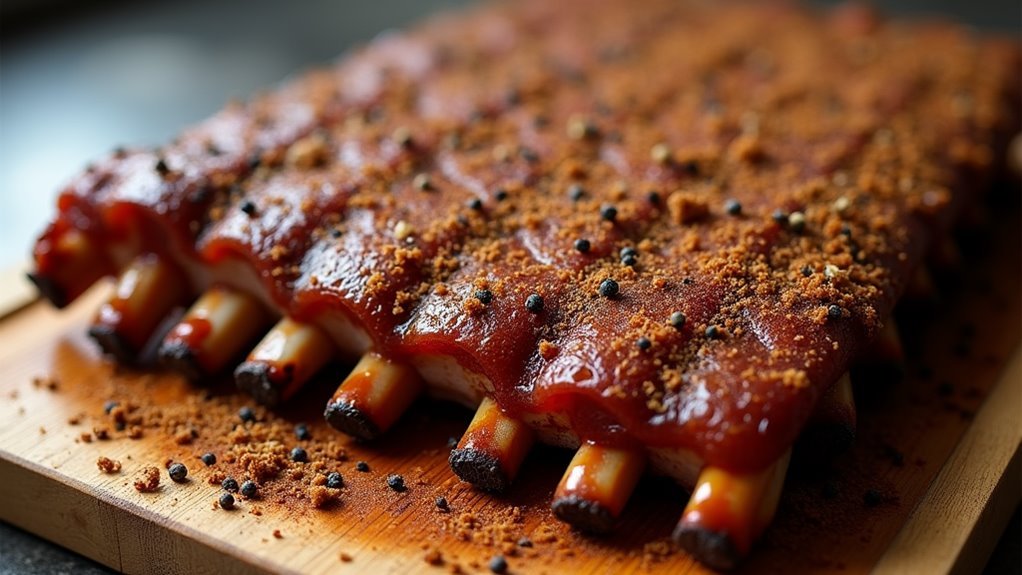generously apply dry rub
