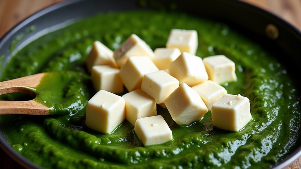 gently add paneer cubes